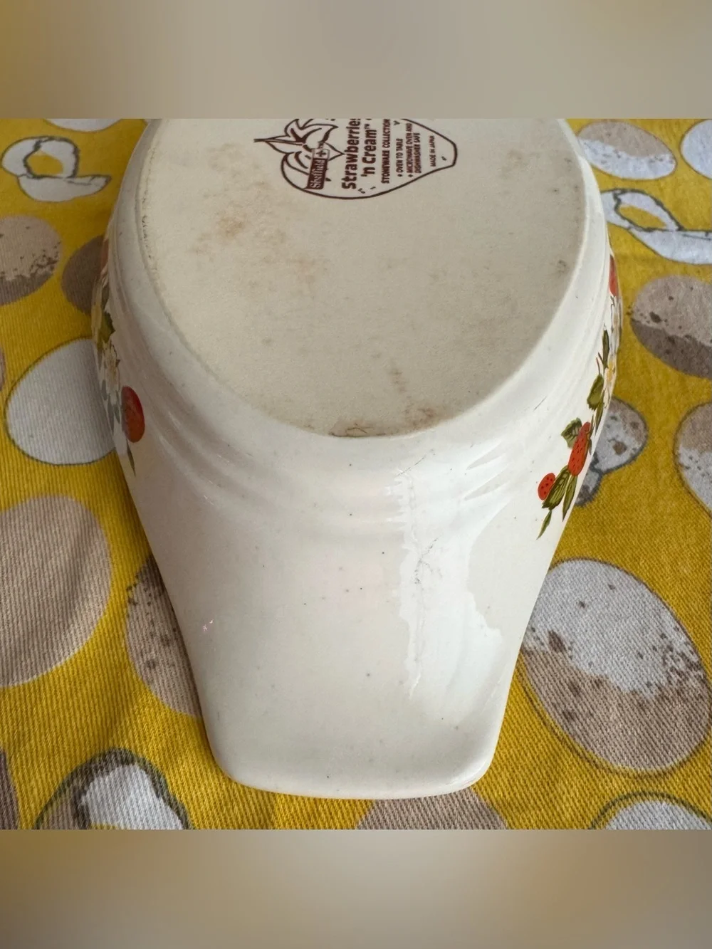 Vintage Sheffield Strawberries ‘n Cream lug handle baking dish